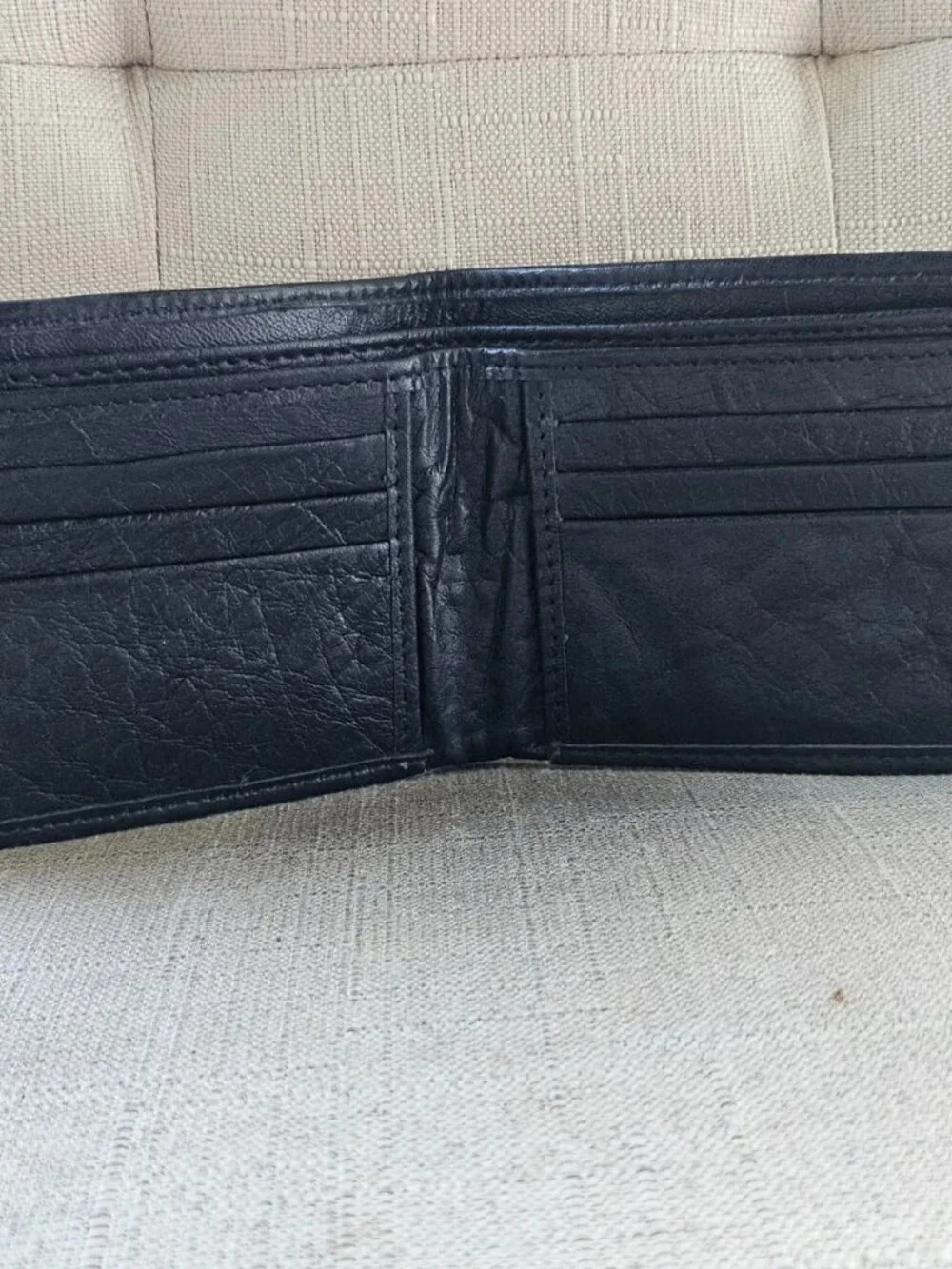 Fur Leather Wallet Unisex Card Holder Handmade Billfold Brown/White Purse New
